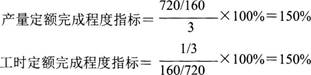 某月甲车工完成合格产品720件，实耗工时为160，并知该产品加工产量定额为3件／工时。计算该车工劳动定额完成情况。