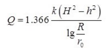 潜水完全井抽水量大小的相关物理量的关系是：