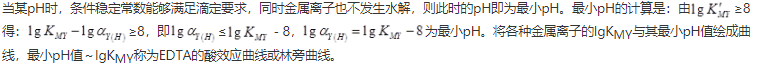 利用络合滴定法测定时，要控制pH=10，试判断判定时所允许pH=10的依据是（　　）。