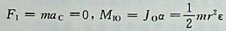 图示均质圆轮，质量为m，半径为r，在铅垂图面内绕通过圆盘中心O的水平轴转动，角速度为ω，角加速度为ε，此时将圆轮的惯性力系向O点简化，典惯性力主矢和惯性力主矩的大小分别为（）。