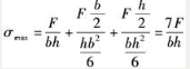 如图5-7-5所示，矩形截面杆AB，A端固定，B端自由，B端右下角处承受与轴线平行的集中F，杆的最大正应力是（　　）。