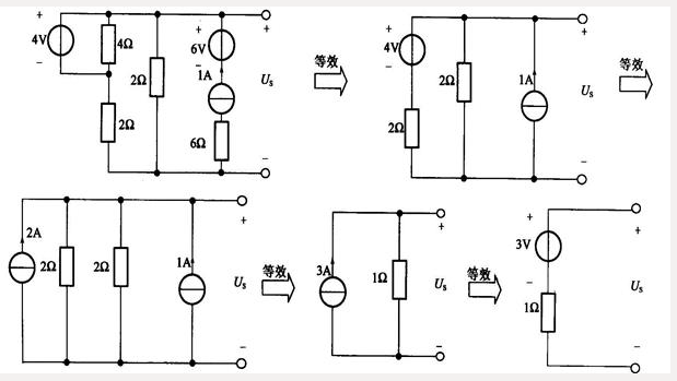 如图所示电路的戴维南等效电路参数应为下列哪项数值？（）