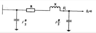 在如图所示系统中，已知220kV线路的参数为R=16.9Ω , X=83.1Ω，，当线路（220kV )两端开关都断开时，两端母线电压分别为242kV和220kV ,开关A合上时，开关B断口两端的电压