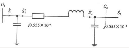 输电线路的等值电路如图所示,已知末端功率及电压，。图中所示的始端电压和始端功率为下列哪组数值？（）