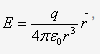 以点电荷q所在点为球心，距点电荷q的距离为r处的电场强度E等于：（）。