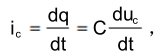 当电容极板.上电量q或电压uc发生变化时，在与电容极板相联的电路中要引起电流，因此，电容元件中通过的电流ic与其两端电压uc间的关系式ic=？（）