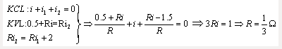 如图所示电路中，u=0.5V , i=1A，则R为（）。