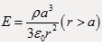 在真空中，电荷体密度为的电荷均匀分布在半径为a的整个球体积中，则在球体中心处的电场强度E为（）。（设球内的介电常数为）