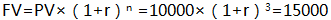 假如你有一笔资金收入，若目前领取可得10000元，而3年后领取可得15000元。如果当前你有一笔投资机会，年复利收益率为20％。则下列说法正确的是( )。