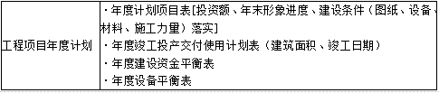 年度计划项目表主要阐述（）的落实情况。