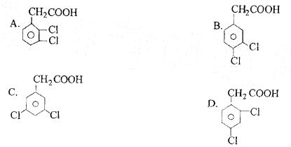 下列化合物中命名为2、4-二氯苯乙酸的物质是：