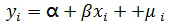 一元线性回归模型，（i=1，2，3…，n）中，称为解释变量，称为被解释变量。（　　）